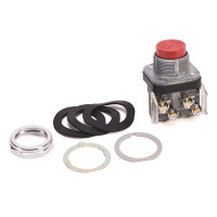 ALLEN BRADLEY 800T-B6B 30.5MM TYPE 4/13 MOM. CONTACT PB, NON-ILLUM., RED, EXTENDED HD, MUSHROOM HEAD, 2 NO-2 NC