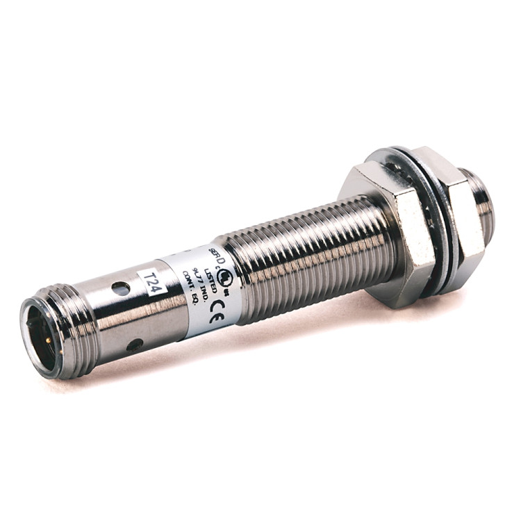 ALLEN BRADLEY 872C-D8NN18-D4 INDUCTIVE PROXIMITY SENSORS, WORLDPROX, STANDARD BARREL, DC, 3-WIRE, 18 MM DIA, UNSHIELDED, LENGTH 76.5 MM, SENSING RANGE 8 MM, 10 - 30 VDC, NPN, NO, QD 4 PIN MICRO