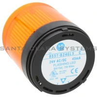 ALLEN BRADLEY 855T-B24GL5 CONTROL TOWER STACK LIGHT, BLACK HOUSING, 24V AC/DC FULL VOLTAGE, AMBER FLASHING LED (SOCKET MOUNT)