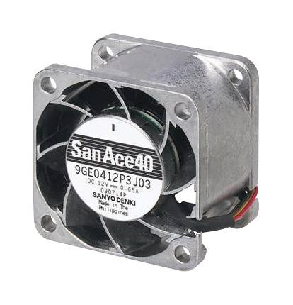 SANYO 9GE0412P3J03 AXIAL FAN, 40MM, 12VDC, 650MA; EXTERNAL HEIGHT:40MM; EXTERNAL WIDTH:40MM; EXTERNAL DEPTH:28MM; CURRENT TYPE:DC; SUPPLY VOLTAGE:12V DC; CURRENT RATING: SANYO 9GE0412P3J03 AXIAL FAN, 40MM, 12VDC, 650MA; EXTERNAL HEIGHT:40MM; EXTERNAL WIDTH:40MM; EXTERNAL DEPTH:28MM; CURRENT TYPE:DC; SUPPLY VOLTAGE:12V DC; CURRENT RATING: