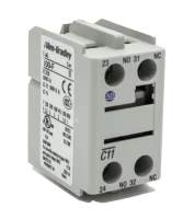 ALLEN BRADLEY 100-FC11 AUXILIARY CONTACT BLOCK, FRONT MOUNTING TO BULLETIN 100-C09-C23 - CONTACTORS, 2-POLE, 1 N.O. + 1 N.C.