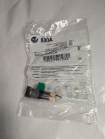 ALLEN BRADLEY 800A-M2BG24 MOMENTARY PUSH BUTTON, STAB TYPE TERMINATION, EXTENDED HEAD, SQUARE BEZEL, GREEN, INCANDESCENT, 24V AC/DC, NO FACTORY ASSEMBLY