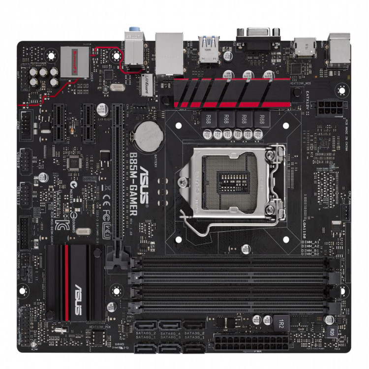 MB ASUS B85M-GAMER B85 s1150 (Core™ i3/i5/i7) 4xDDR3 DIMM/(32Gb, 1600), VGA(DVI+D-SUB+HDMI), 1xPCI-Ex16 v3.0/v2.0, 2xPCI-Ex1, 8ch-audio, 1xGBL, 4xSATA3, 2xSATA, 2xUSB3.0, 2xUSB2.0,mATX MB ASUS B85M-GAMER B85 s1150 (Core™ i3/i5/i7) 4xDDR3 DIMM/(32Gb, 1600), VGA(DVI+D-SUB+HDMI), 1xPCI-Ex16 v3.0/v2.0, 2xPCI-Ex1, 8ch-audio, 1xGBL, 4xSATA3, 2xSATA, 2xUSB3.0, 2xUSB2.0,mATX