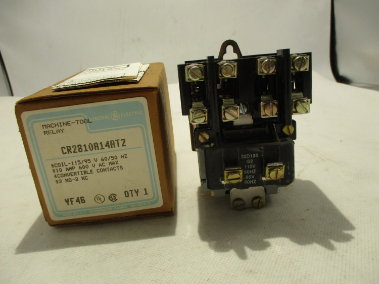 GENERAL ELECTRIC CR2810A14A-T2 RELAY 10AMP 600V 2NO 2NC COIL 95-115V 50-60HZ GENERAL ELECTRIC CR2810A14A-T2 RELAY 10AMP 600V 2NO 2NC COIL 95-115V 50-60HZ