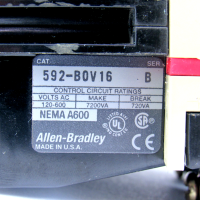 ALLEN BRADLEY 592-B0V16 RELAY OVERLOAD 3POLE NEMA-A600 120-600V