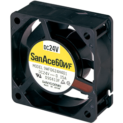 SANYO 9WF0624H401  AXIAL FAN, 60MM, 24VDC, 150MA; EXTERNAL HEIGHT:60MM; EXTERNAL WIDTH:60MM; EXTERNAL DEPTH:25MM; CURRENT TYPE:DC; SUPPLY VOLTAGE:24V DC; CURRENT RATING: