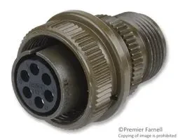 AMPHENOL MS3106A-14S-6S CIRCULAR CONNECTOR RCPT SIZE 14S, 6POS, CABLE; CONNECTOR TYPE:CIRCULAR MILITARY; CONNECTOR BODY MATERIAL:ALUMINIUM ALLOY; GENDER:RECEPTACLE; CONTACT G