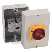 ALLEN BRADLEY 194E-Y16-1756-6N LOAD SWITCH IN THERMOPLASTIC ENCLOSURE IP65, SIZE 16 A, PG-KNOCKOUT, ON-OFF SWITCH, 6 POLES, ACTUATOR DISCONNECT/EMERGENCY STOP TYPE, YELLOW FRAME, RED KNOB RING, PROVISION FOR 3 PADLOCKS