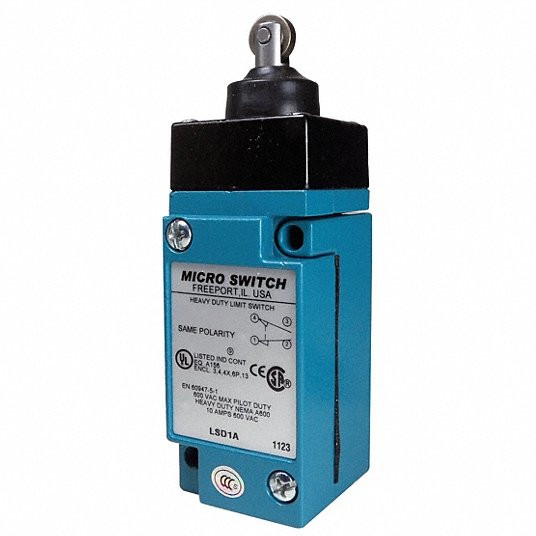 MICROSWITCH LSD1A LIMIT SWITCH; ACTUATOR STYLE:TOP ROLLER PLUNGER; OPERATING FORCE MAX:17.79N; SWITCH OPERATION:(ON); CONTACT VOLTAGE AC MAX:600V; CONTACT VOLTAGE DC MA MICROSWITCH LSD1A LIMIT SWITCH; ACTUATOR STYLE:TOP ROLLER PLUNGER; OPERATING FORCE MAX:17.79N; SWITCH OPERATION:(ON); CONTACT VOLTAGE AC MAX:600V; CONTACT VOLTAGE DC MA