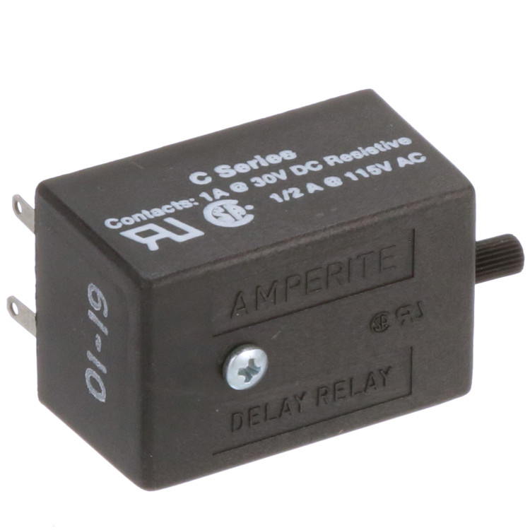 AMPERITE 12DNO.1-60C TIME DELAY RELAY, SPST-NO, 60SEC, 12VDC; CONTACT CONFIGURATION:SPST-NO; NOM INPUT VOLTAGE:12V DC; DELAY TIME RANGE:0.1S TO 60S; TIMING ADJUSTMENT:KNOB AMPERITE 12DNO.1-60C TIME DELAY RELAY, SPST-NO, 60SEC, 12VDC; CONTACT CONFIGURATION:SPST-NO; NOM INPUT VOLTAGE:12V DC; DELAY TIME RANGE:0.1S TO 60S; TIMING ADJUSTMENT:KNOB