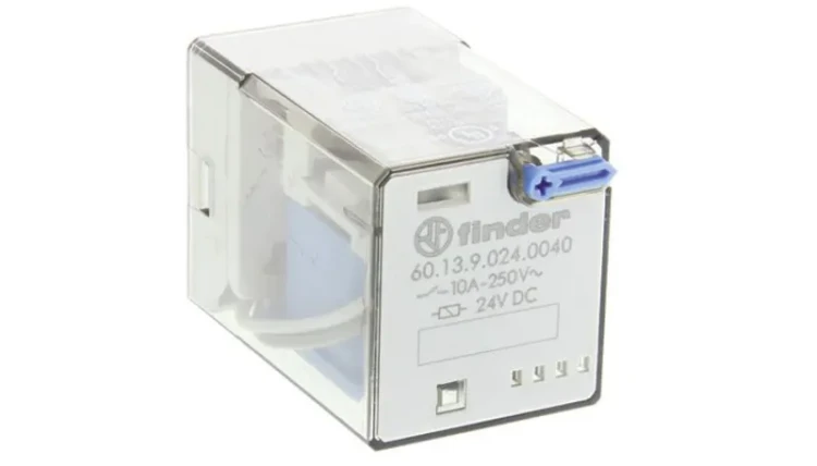 FINDER 60.13.9.024.0040 PRICE/EACH - MIN PURCH OF 10 MAY BE REQ - GENERAL PURPOSE RELAY, 3PDT 10A, 24V DC COIL, AGNI CONTACT, LOCKABLE TEST BUTTON & MECH. INDICATOR FINDER 60.13.9.024.0040 PRICE/EACH - MIN PURCH OF 10 MAY BE REQ - GENERAL PURPOSE RELAY, 3PDT 10A, 24V DC COIL, AGNI CONTACT, LOCKABLE TEST BUTTON & MECH. INDICATOR