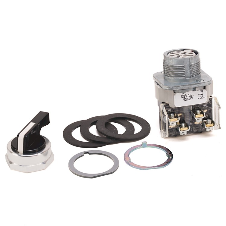 ALLEN BRADLEY 800T-H17D1 30.5MM TYPE 4/13 2 POS SEL. SWITCH-NON-ILLUM., WHITE, KNOB LEVER MAINT., 1 NO ALLEN BRADLEY 800T-H17D1 30.5MM TYPE 4/13 2 POS SEL. SWITCH-NON-ILLUM., WHITE, KNOB LEVER MAINT., 1 NO
