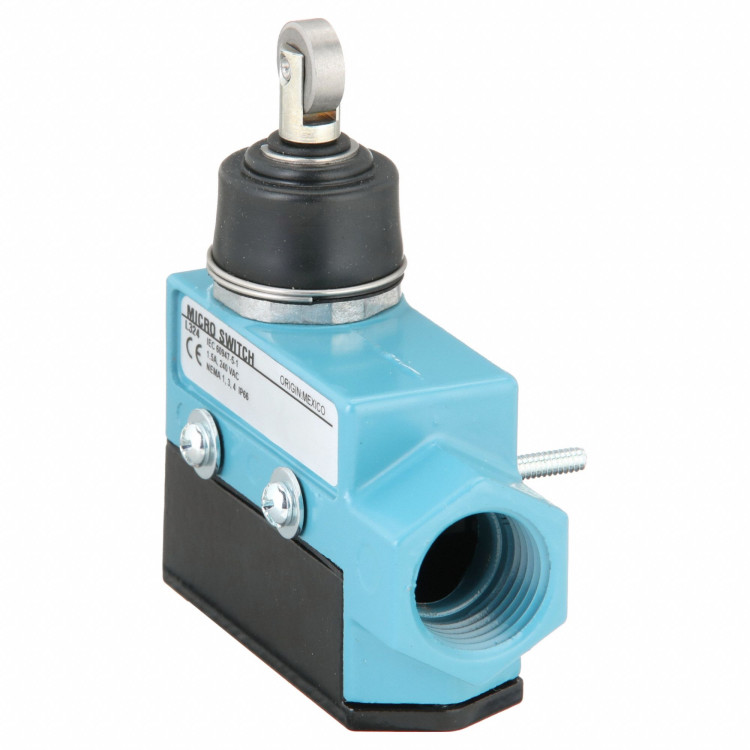 MICROSWITCH BZE6-2RN80  LIMIT SWITCH; ACTUATOR STYLE:TOP ROLLER PLUNGER; OPERATING FORCE MAX:34OZF; CONTACT VOLTAGE AC MAX:600V; CONTACT VOLTAGE DC MAX:250V; CONTACT CURRENT