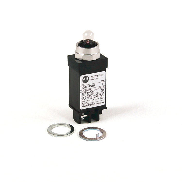 ALLEN BRADLEY 800T-PSDT16  800T SMALL PILOT LIGHT,TRANSFORMER,DUAL INPUT-TRANS RELAY,120V AC 50/60 HZ