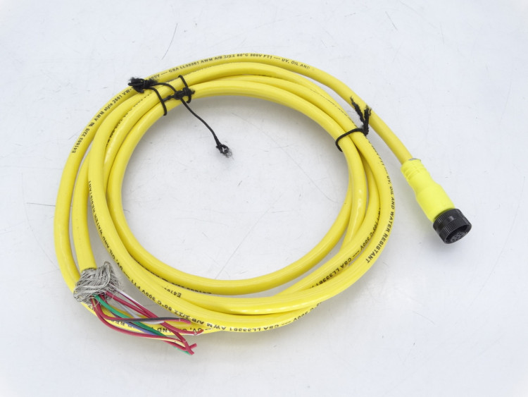 ALLEN BRADLEY 889R-F6ECA-2 AC MICRO (DUAL KEY), FEMALE, STRAIGHT, 6-PIN, PVC CABLE, YELLOW, BRAIDED SHIELD, AUTOMOTIVE COLOR CODED, NO CONNECTOR, 2 METER (6.56 FEET)