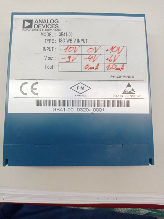 ANALOG DEVICES 3B41-00 INPUT MODULE ISOLATED WB VOLTAGE