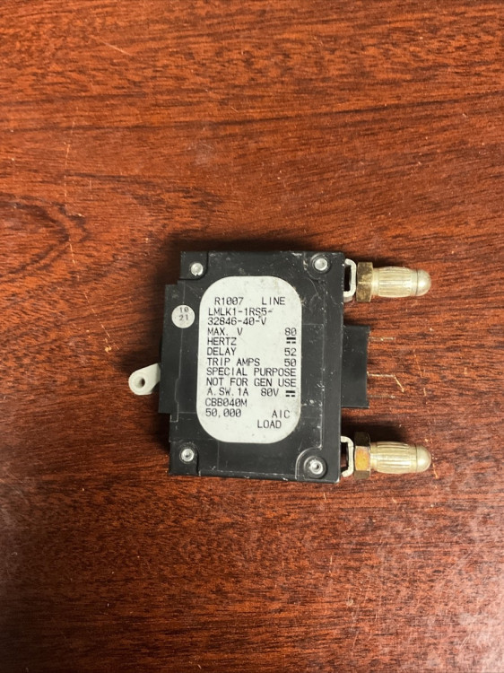 AIRPAX LMLK1-1RLS5-28484-40 CIRCUIT BREAKER 40AMP 1P 80V
