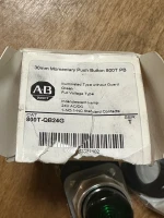 ALLEN BRADLEY 800T-B9D1 30.5MM TYPE 4/13 MOM. CONTACT PB, NON-ILLUM., YELLOW, EXTENDED HD, MUSHROOM HEAD, 1 NO