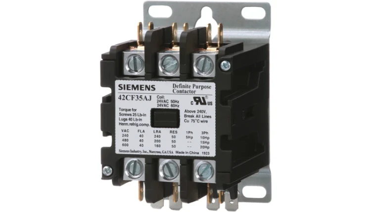 SIEMENS 42CF35AJ CONTACTOR 40AMP 3POLE 24VAC 50/60HZ COIL SIEMENS 42CF35AJ CONTACTOR 40AMP 3POLE 24VAC 50/60HZ COIL