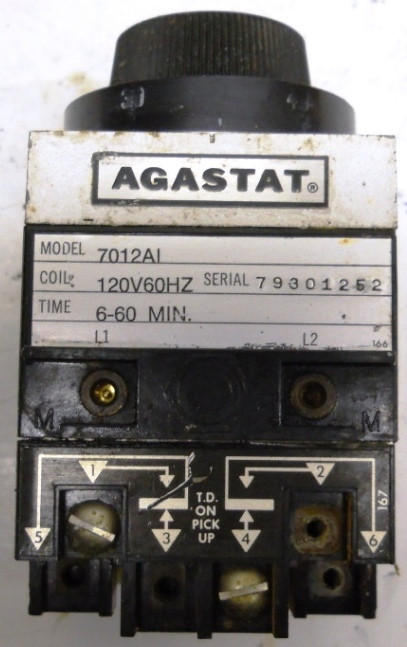 AGASTAT E7012AI002 TIMING RELAY ELECT. PNEU. NUC 2POLE 120V 6-60 MIN