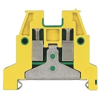 ALLEN BRADLEY 1492-RG6 SINGLE CKT, GRD. SCREWLESS TERM. BLK., 6MM MAX. WIRE, FEED THROUGH BLOCK, GREEN/YELLOW,