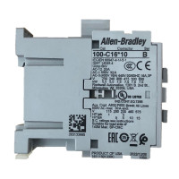 ALLEN BRADLEY 100-C16J10 CONTACTOR, SCREW TERMINALS, 7.5KW/400V, COIL 2 TERMINALS, COIL TERMINALS AT LINE SIDE, CONTROL VOLTAGE 24V 60HZ, 1 N.O. AUXILIARY CONTACT, SINGEL PACK