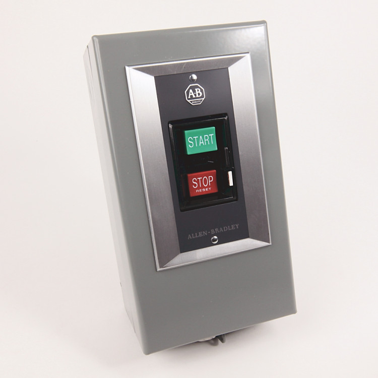 ALLEN BRADLEY 609-AAX MANUAL STARTING SWITCH, PUSH BUTTON, 1 PHASE, NEMA 0, TYPE 1 GENERAL PURPOSE ENCLOSURE, SURFACE MOUNTING
