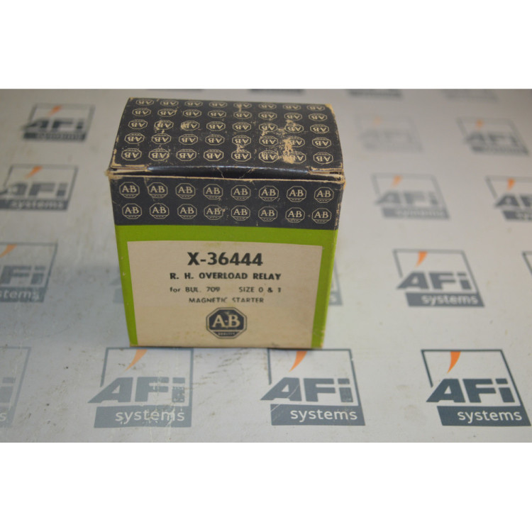 ALLEN BRADLEY X-36444 OVERLOAD BLOCK RIGHT HAND SIZE-0 AND 1 TYPE-B