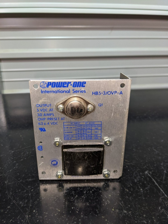 POWER ONE HB5-3/OVP-A POWER SUPPLY 3AMP 5VDC 15W POWER ONE HB5-3/OVP-A POWER SUPPLY 3AMP 5VDC 15W