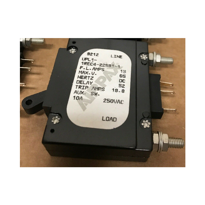 AIRPAX UPL1-1REC4-22579-1 CIRCUIT BREAKER 25AMP 65VDC AIRPAX UPL1-1REC4-22579-1 CIRCUIT BREAKER 25AMP 65VDC