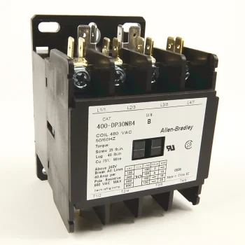 ALLEN BRADLEY 400-DP30NB3 400 DEFINITE PURPOSE CONTACTOR, 30A, 480V 50/60HZ, 3 POLES ALLEN BRADLEY 400-DP30NB3 400 DEFINITE PURPOSE CONTACTOR, 30A, 480V 50/60HZ, 3 POLES