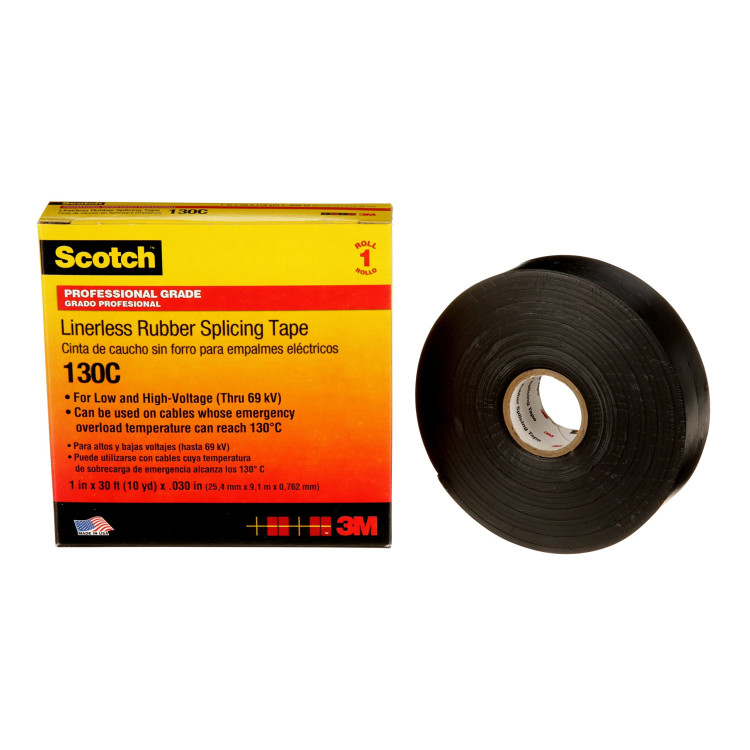 3M 130C-1X15FT SPLICE TAPE LINERLESS RUBBER 1IN 15FT 1ROLL 3M 130C-1X15FT SPLICE TAPE LINERLESS RUBBER 1IN 15FT 1ROLL