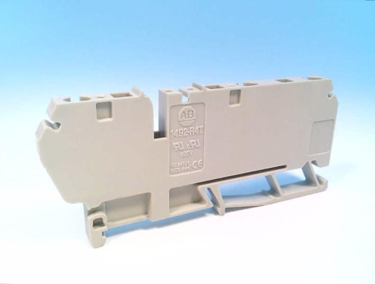 ALLEN BRADLEY 1492-R4T SINGLE CKT SCREWLESS TERM. BLK., 4MM MAX. WIRE, W/TRIPLE CLAMP BLOCK, GRAY, ALLEN BRADLEY 1492-R4T SINGLE CKT SCREWLESS TERM. BLK., 4MM MAX. WIRE, W/TRIPLE CLAMP BLOCK, GRAY,