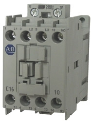 ALLEN BRADLEY 100-C16T10 CONTACTOR, SCREW TERMINALS, 7.5KW/400V, COIL 2 TERMINALS, COIL TERMINALS AT LINE SIDE, CONTROL VOLTAGE 240V 50HZ / 277V 60HZ, 1 N.O. AUXILIARY CONTACT, SINGEL PACK