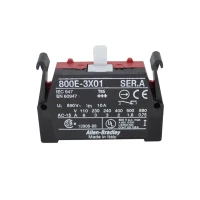 ALLEN BRADLEY 800E-3X01 22.5MM PB LATCH MOUNT CONTACT BLOCK, 3 ACROSS, 1 N.C.