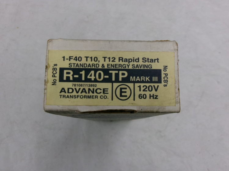 ADVANCE BALLAST MTM140TPM (MIN ORD MAY BE REQ) MAG BALLAST (1) F40T12 RS 220/250V 50HZ ADVANCE BALLAST MTM140TPM (MIN ORD MAY BE REQ) MAG BALLAST (1) F40T12 RS 220/250V 50HZ
