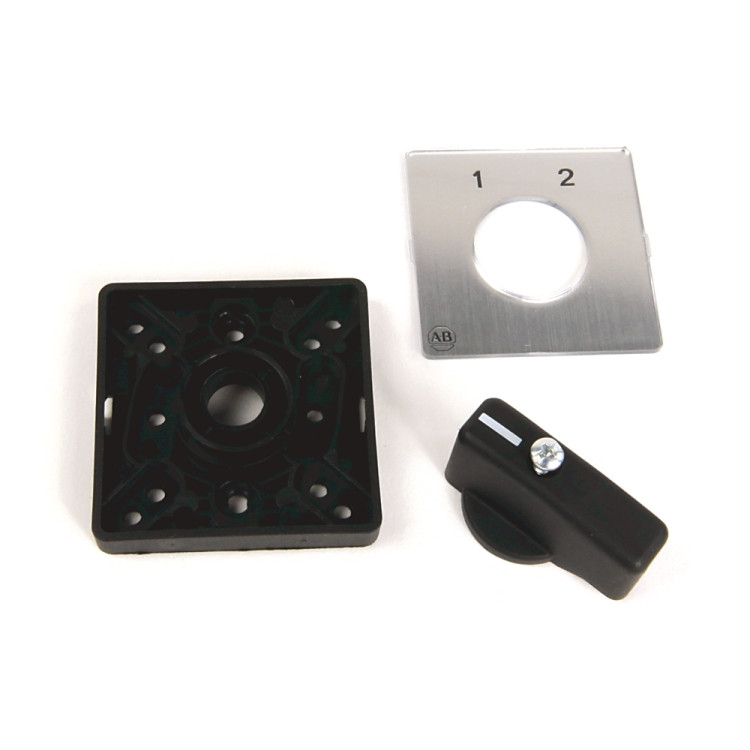 ALLEN BRADLEY 194L-HE4P-175 ACTUATOR FOR CONTROL AND LOAD SWITCH WITH SCREW FIXTURE, PANEL CUT-OUT TYPE 45 X 54 MM, BLACK KNOB, GREY CAP SIZE, ON-OFF SWITCH, 90 DEGREES, 0-1, 0H.9