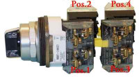 ALLEN BRADLEY 800T-H2B 30.5MM TYPE 4/13 2 POS SEL. SWITCH-NON-ILLUM., WHITE, STD. KNOB MAINT., 2 NO-2 NC