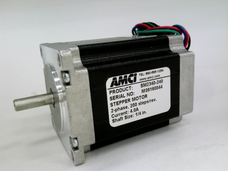 ADVANCED MICRO CONTROLS SM23240 STEPPER MOTOR, SIZE 23, 240 OZ-IN, SINGLE SHAFT, 0.250" SHAFT WITH FLAT