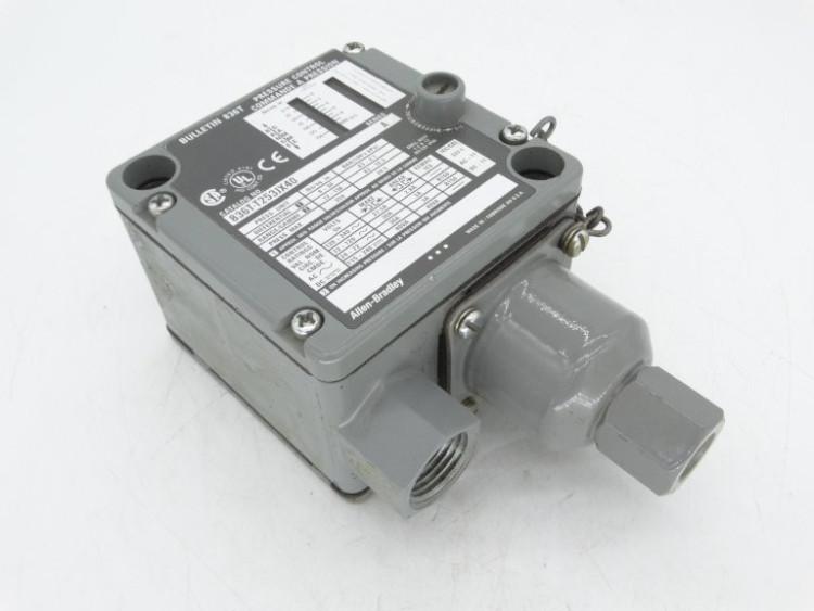 ALLEN BRADLEY 836T-T253JX40 836T PRESSURE CONTROLS - TRADITIONAL MACHINE TOOL, T - STYLE PRESSURE CONTROL. 12...150 PSI. ENCLOSURE TYPE 1, 4 AND 13 INDUSTRIAL USE.. D.P.D.T. , 4 - CIRCUIT CONTACT BLOCK. ALLEN BRADLEY 836T-T253JX40 836T PRESSURE CONTROLS - TRADITIONAL MACHINE TOOL, T - STYLE PRESSURE CONTROL. 12...150 PSI. ENCLOSURE TYPE 1, 4 AND 13 INDUSTRIAL USE.. D.P.D.T. , 4 - CIRCUIT CONTACT BLOCK.