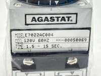AGASTAT E7022AC004 TIMING RELAY AC 120V60HZ .5-15SEC OFF-DELAY