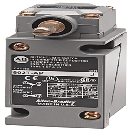 ALLEN BRADLEY 802T-HPE LIMIT SWITCH, NEMA TYPE 4 AND 13 OILTIGHT CONSTRUCTION, PLUG-IN, LEVER TYPE, SPRING RETURN, HIGH OPERATING TORQUE, 2-CIRCUIT, CW AND CCW OPERATION, WH ALLEN BRADLEY 802T-HPE LIMIT SWITCH, NEMA TYPE 4 AND 13 OILTIGHT CONSTRUCTION, PLUG-IN, LEVER TYPE, SPRING RETURN, HIGH OPERATING TORQUE, 2-CIRCUIT, CW AND CCW OPERATION, WH