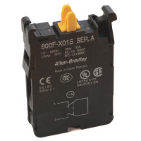ALLEN BRADLEY 800F-X01S 22.5MM PB LATCH MOUNT, SCREW CONTACT BLOCK, 1 N.C. SELF-MONITORING
