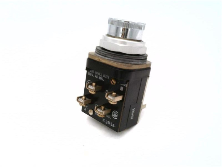 ALLEN BRADLEY 800T-KC2B PUSHBUTTON SWITCH 30MM BLACK FLUSH 2NO/2NC C-CAM