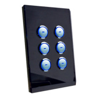 GROUPE SCHNEIDER SLC5086NLBK  SATURN FULL PLATE, 6 BUTTON, BLACK