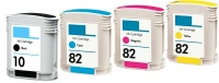 4 PKS Compatible Ink Cartridges For HP 82 HP82 C4911A C4912A C4913A Color C4844A