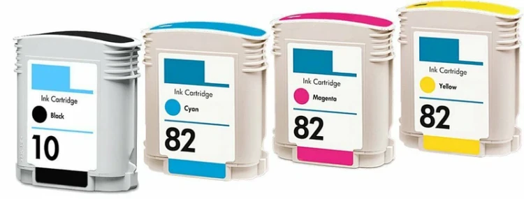 4 PKS Compatible Ink Cartridges For HP 82 HP82 C4911A C4912A C4913A Color C4844A