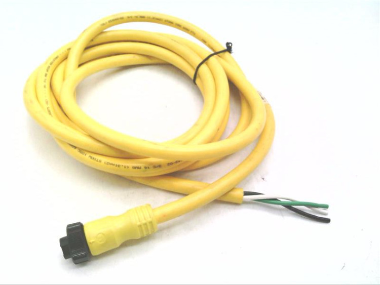 ALLEN BRADLEY 889N-F3AFC-12F MINI/MINI PLUS, FEMALE, STRAIGHT, 3-PIN, PVC CABLE, YELLOW, UNSHIELDED, US COLOR CODED, NO CONNECTOR, 12 FEET (3.66 METERS)