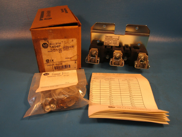 ALLEN BRADLEY 1494F-R266 FUSE BLOCK ADAPTER PLATE KIT, 60A FUSE CLIPS, CLASS R, 250V