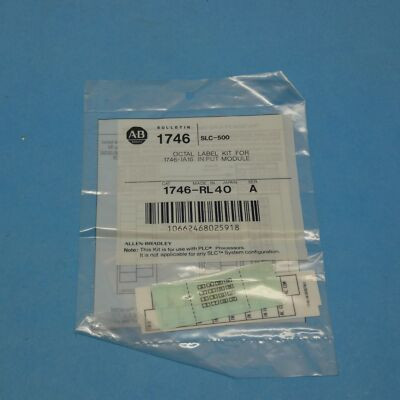 ALLEN BRADLEY 1746-RL40 REPLACEMENT OCTAL LABEL KIT FOR CTLG # 1746-IA16 (KIT INCLUDES 1 OCTAL LED LABEL & 1 DOOR LABEL)